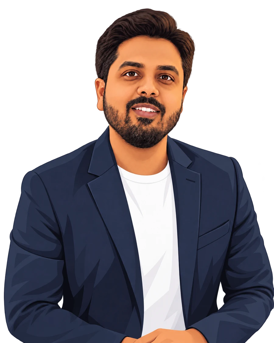 Illustrated portrait of Vamshi Vangapally