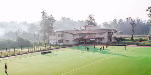 Hockey Ground on a Misty Morning
